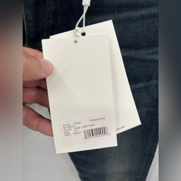 Ovadia New York 001 Skinny Dark Wash Blue Jeans Size 34x33 $250 NWT (A4) - Picture 11 of 11